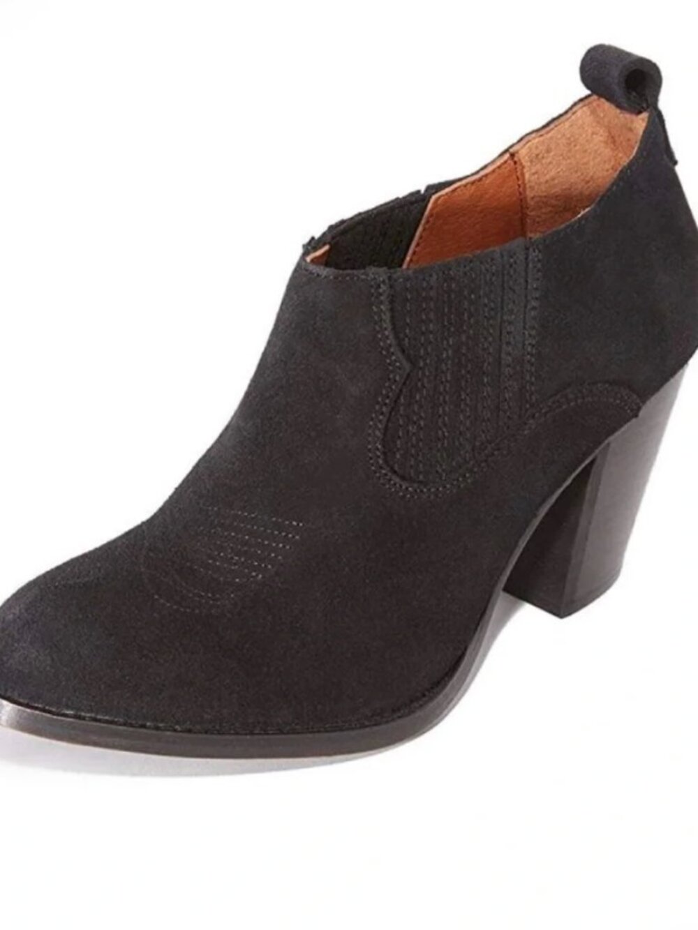 Frye Womens Llana Shoes Size 9.5 Black Suede Boodie Western Ankle Heel